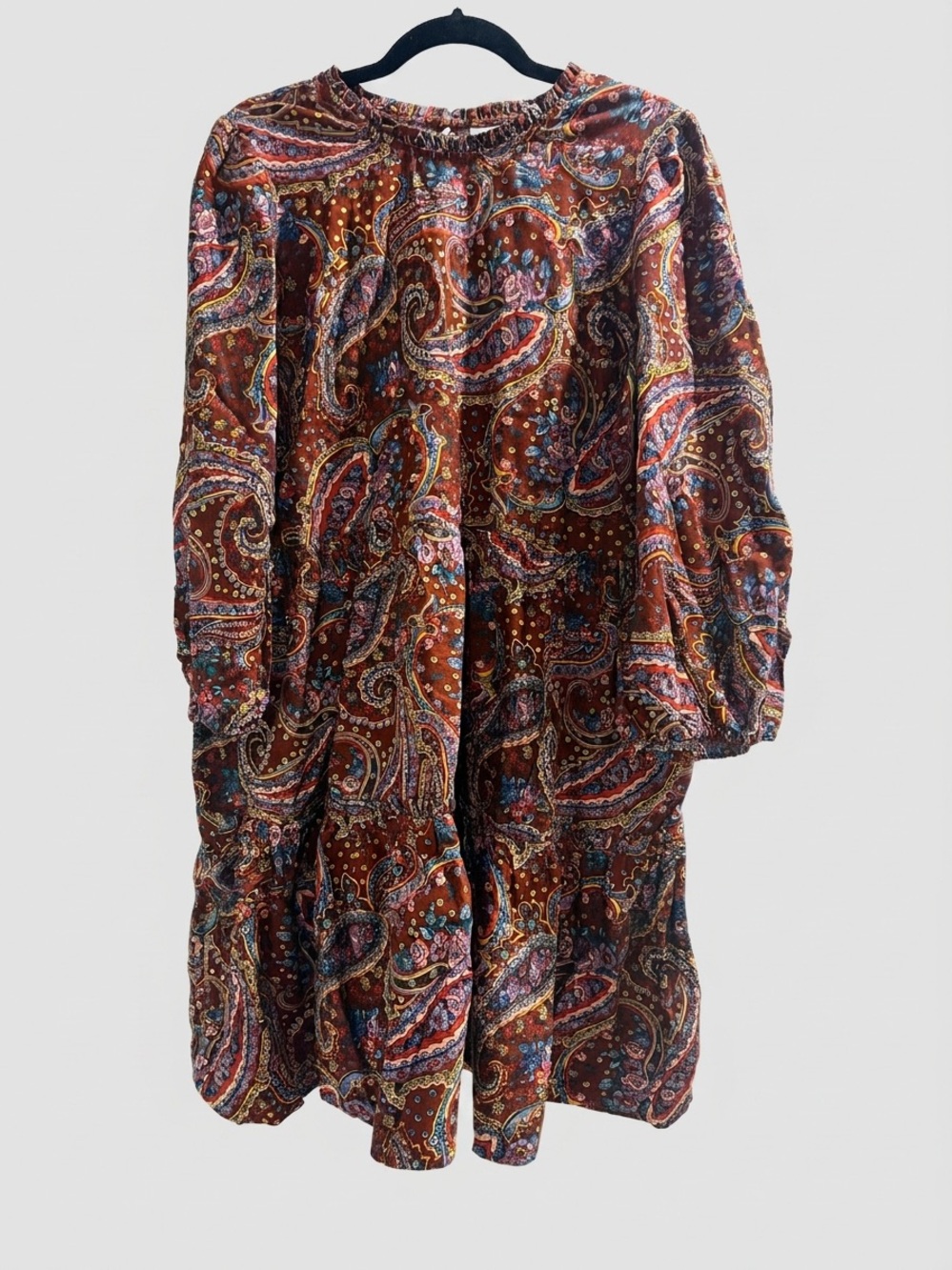 a.n.a Boho Paisley Blouse in Rust, Blue, Yellow